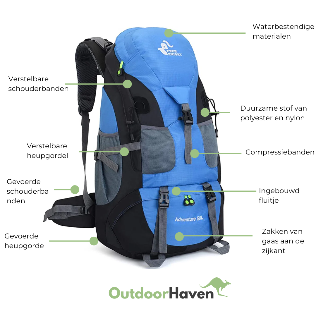 Backpack - Waterproof - 50L - OutdoorHavenNL