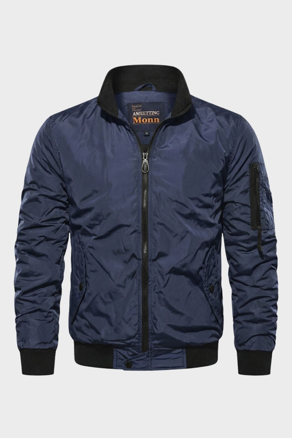 Herrenjacke mit Stehkragen - Leichte Übergangsjacke - Ärmeltasche
