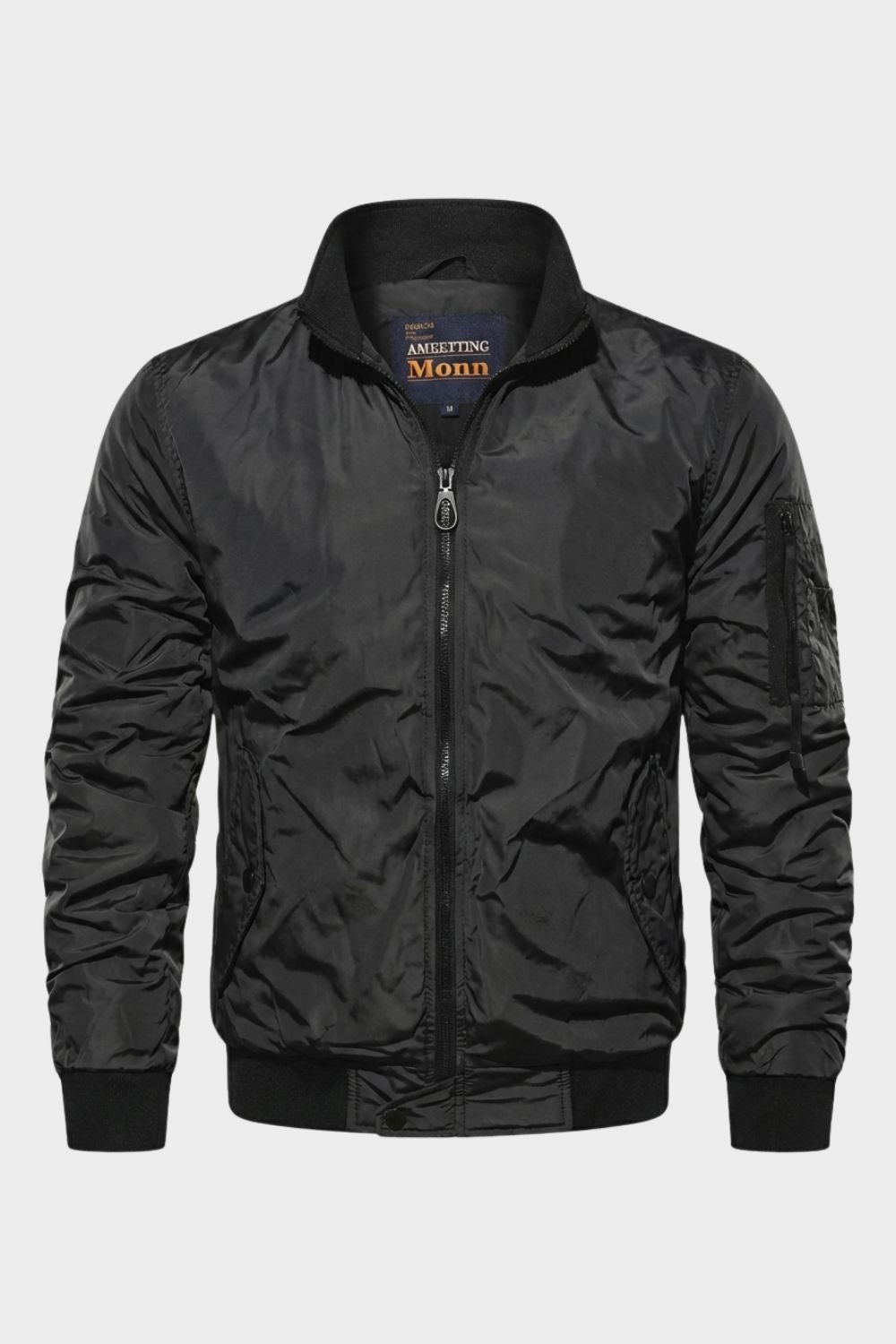 Herrenjacke mit Stehkragen - Leichte Übergangsjacke - Ärmeltasche