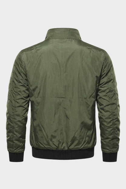 Herrenjacke mit Stehkragen - Leichte Übergangsjacke - Ärmeltasche