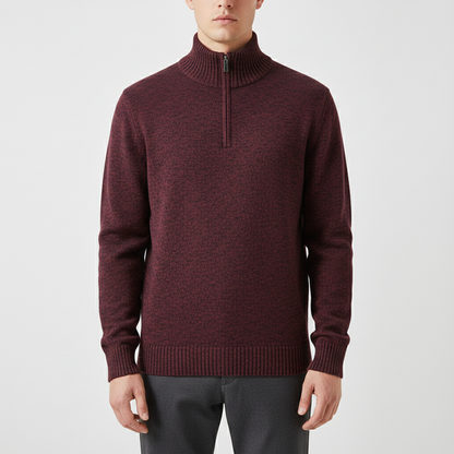 Half-Zip Pullover Herren - Fleecefutter & Stehkragen - Dicker Strick
