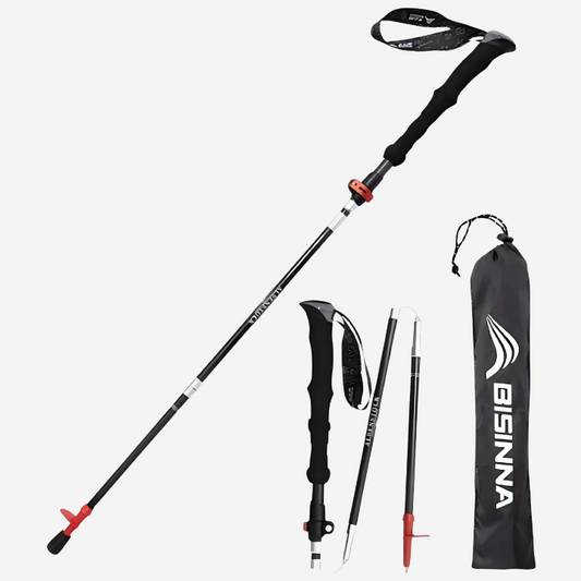 Faltbare Wanderstöcke – Ultraleichtes Carbon – 2-teilig – Nordic Walking