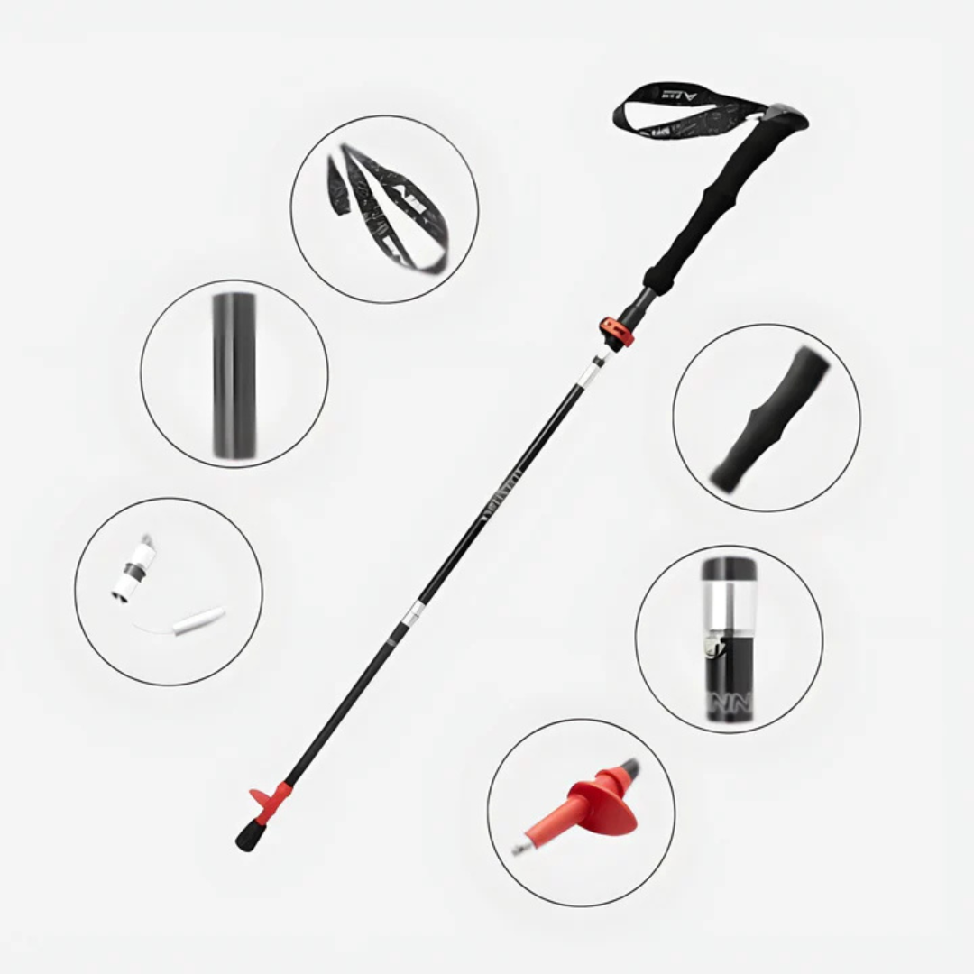 Faltbare Wanderstöcke – Ultraleichtes Carbon – 2-teilig – Nordic Walking