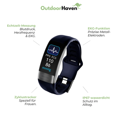 Smartwatch mit EKG, Blutdruck- & Schlaftracking – HealthBand