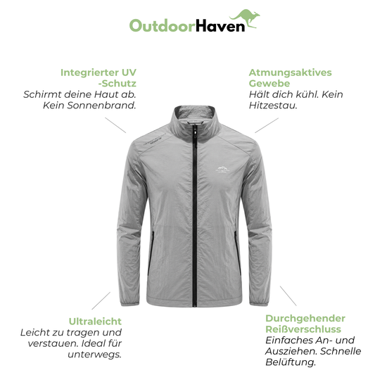 Leichte UV-Schutzjacke Herren- Winddicht & Atmungsaktiv