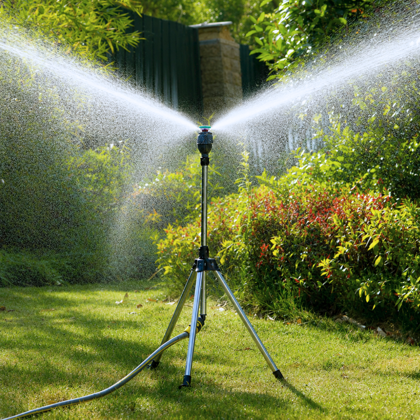 Gartensprinkler – 360°-Sprühmuster, Verstellbar & auf Stativ