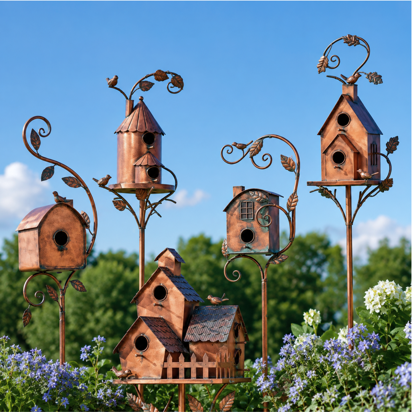 Metall-Vogelhaus Gartenstecker – Kunstvolles Design für Garten & Außenbereich