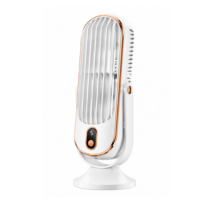 Tragbarer Ventilator & Luftkühler – USB-Aufladbar, 5 Geschwindigkeiten & 720° Rundum-Kühlung