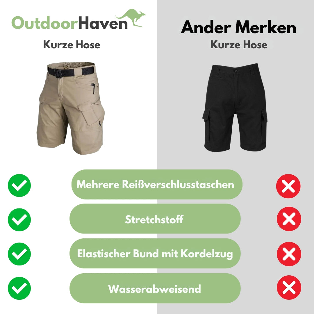 Outdoor Cargo-Shorts – Elastisches Design – 6 Taschen