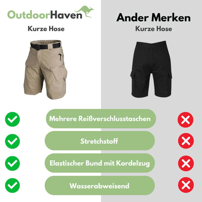 Outdoor Cargo-Shorts – Elastisches Design – 6 Taschen