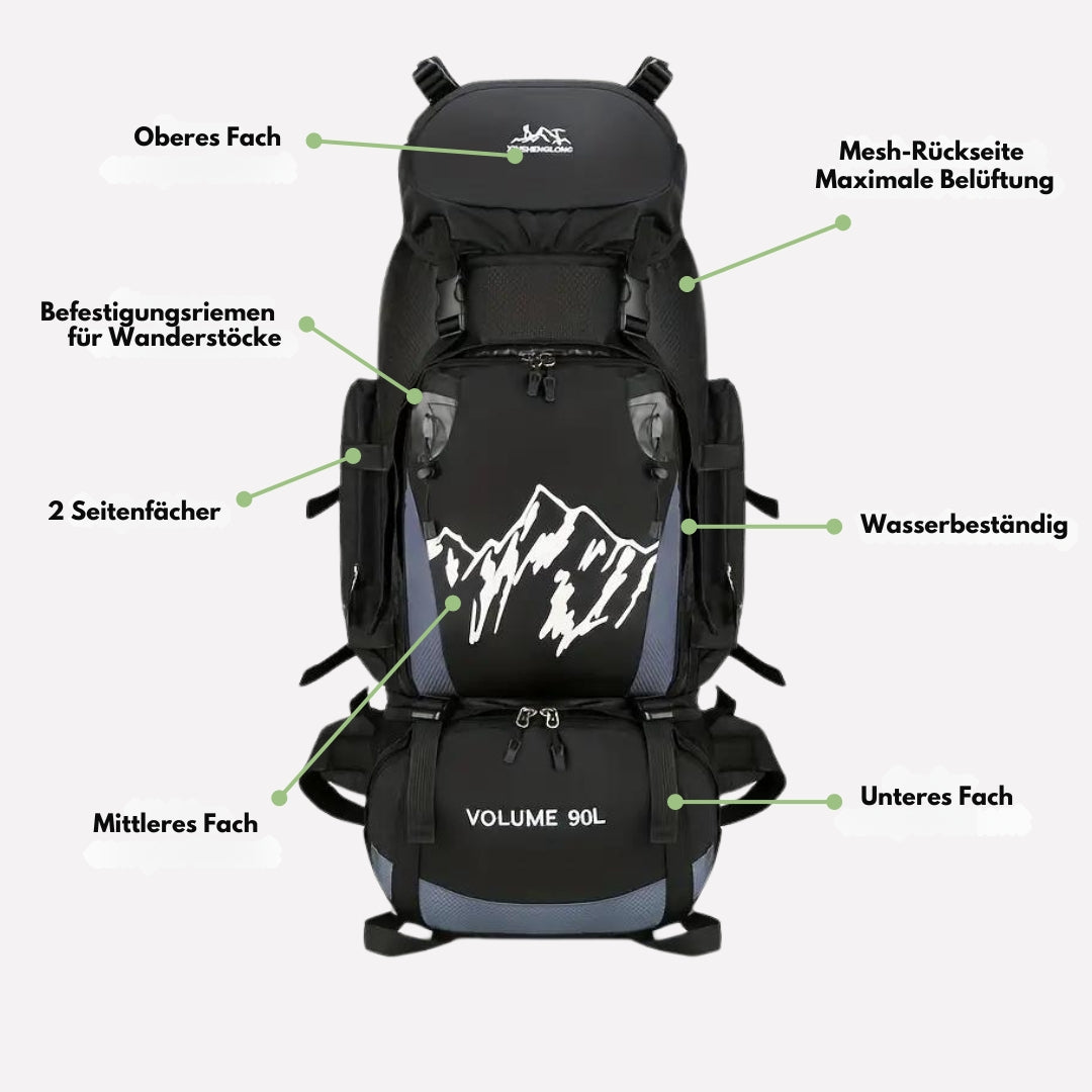 OutdoorHaven – 90L Rucksack – Wasserdicht