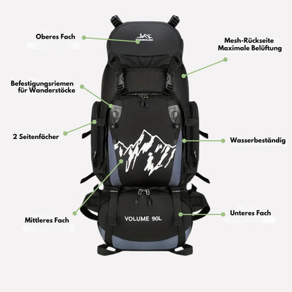 OutdoorHaven – 90L Rucksack – Wasserdicht