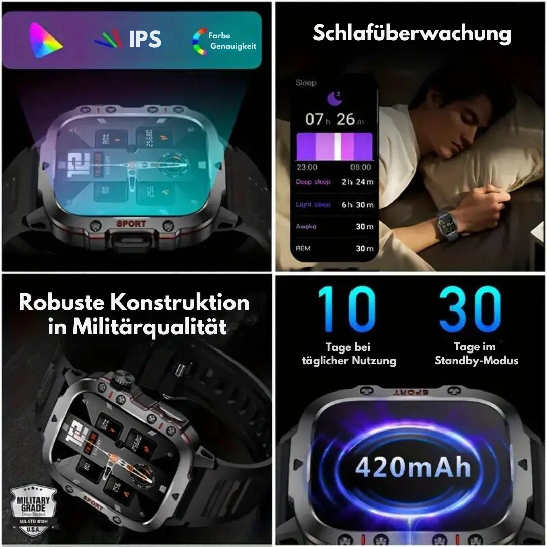 OutdoorHaven Sport Smartwatch – IP68 Wasserdicht