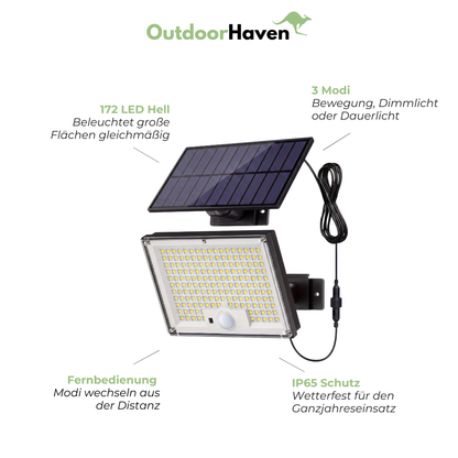 Solar Flutlicht Bewegungsmelder – 172 LED – IP65
