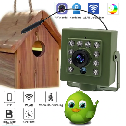 Mini Vogelkamera Nacht – Wildkamera Kompakt – IR LED