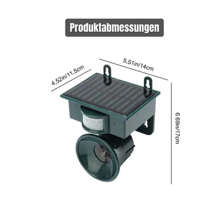 Solar Tiervertreiber – Ultraschall Bewegungsmelder – PIR