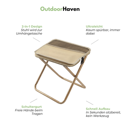 Klappstuhl Camping Mini – Tragetasche Hocker – Ultraleicht