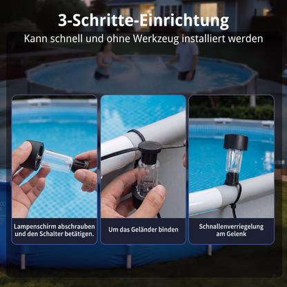 Solar Poolbeleuchtung – LED Poollichter – Kabellos