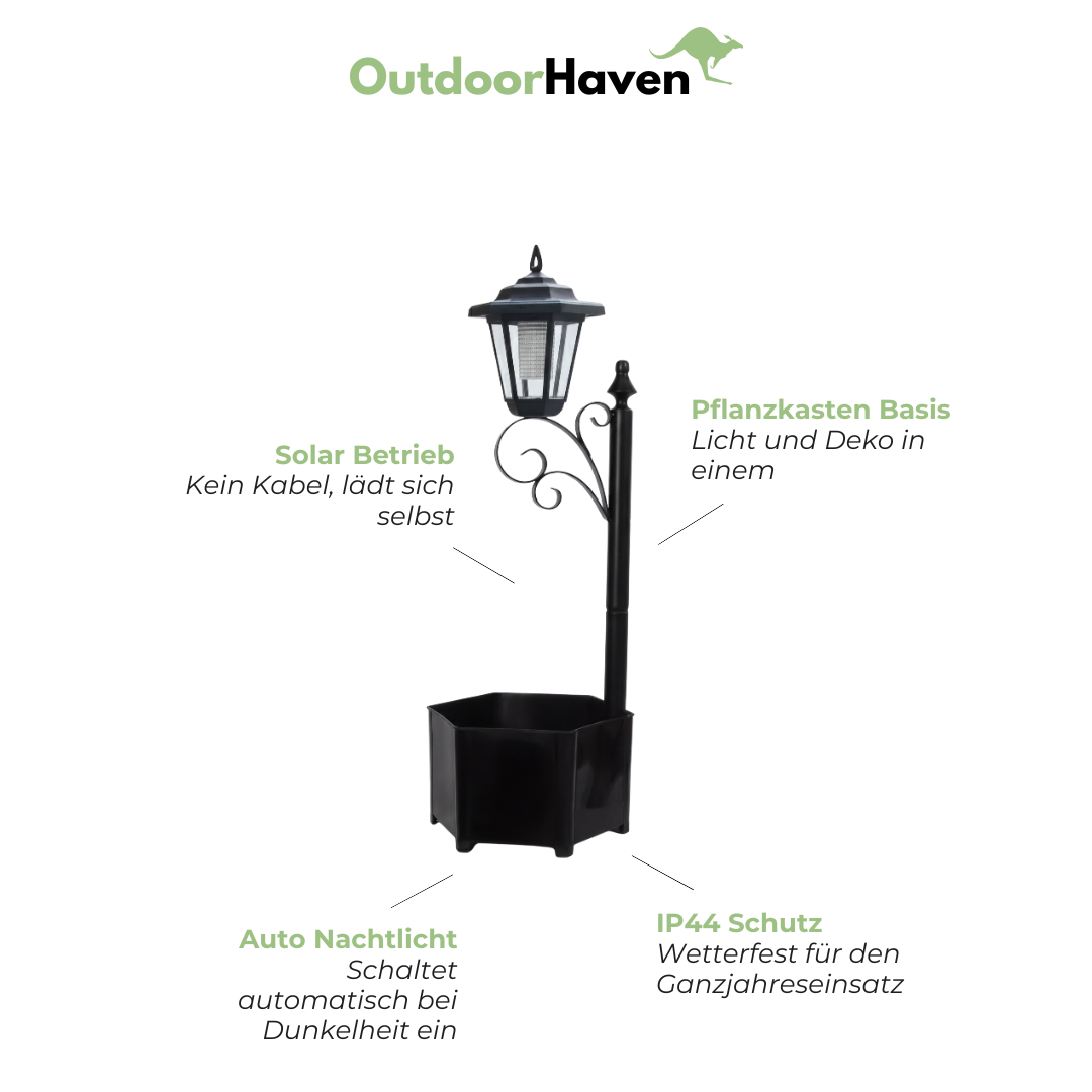 Solar Gartenlaterne – Pflanzkasten Lampe – IP44