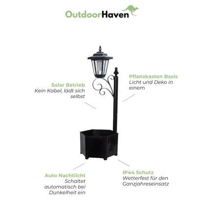 Solar Gartenlaterne – Pflanzkasten Lampe – IP44