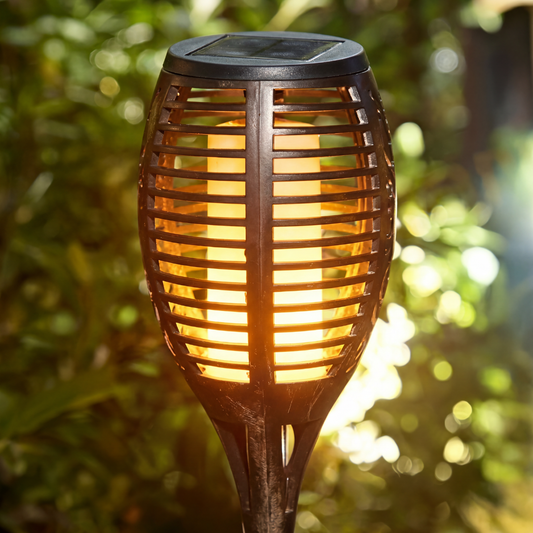 Solar Fackel Garten Set – LED Flammenlichter – 4-8h Licht