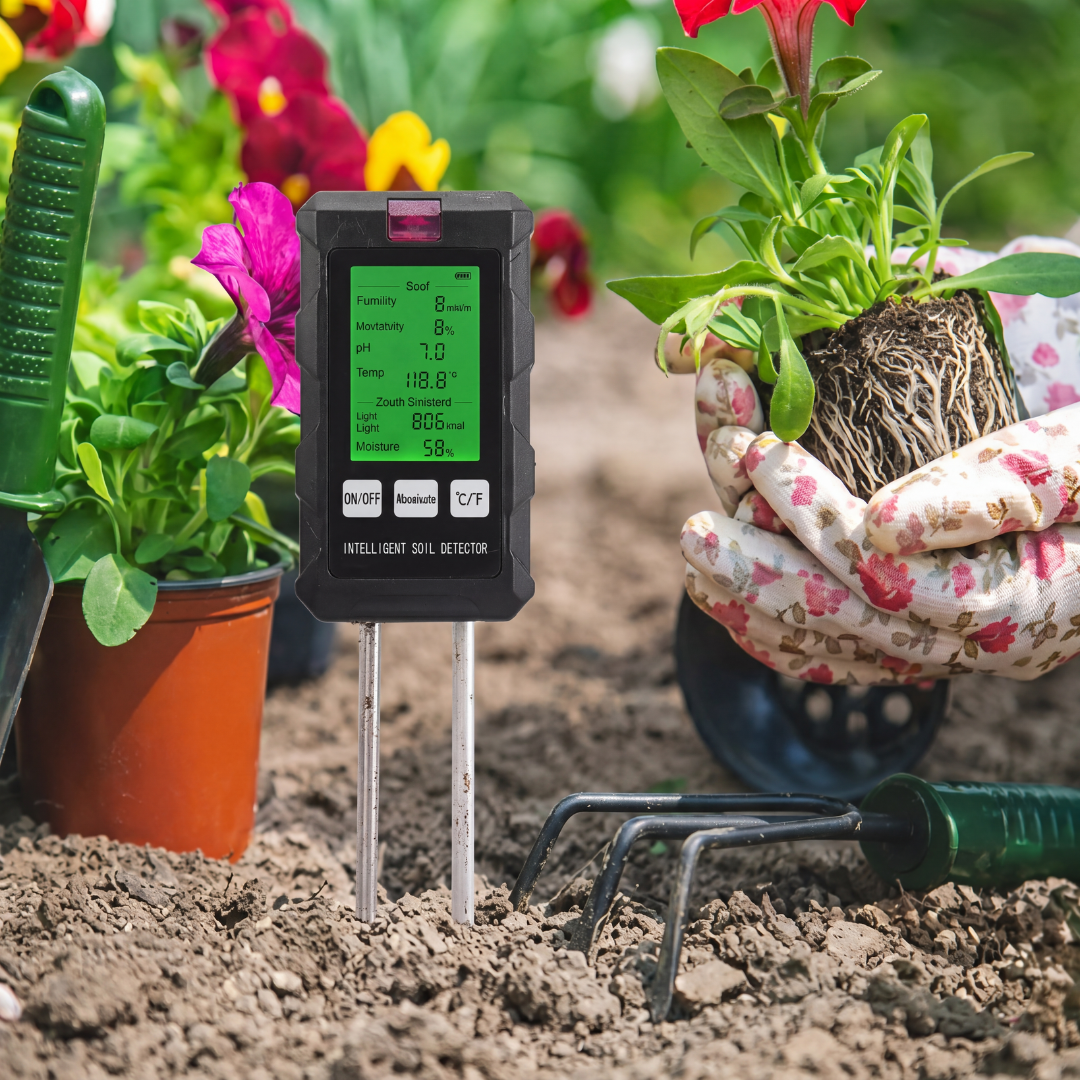 Bodentester 6-in-1 – pH Feuchte Temperatur – LCD