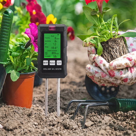 Bodentester 6-in-1 – pH Feuchte Temperatur – LCD