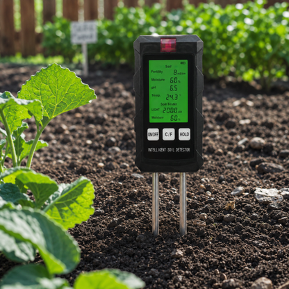 Bodentester 6-in-1 – pH Feuchte Temperatur – LCD