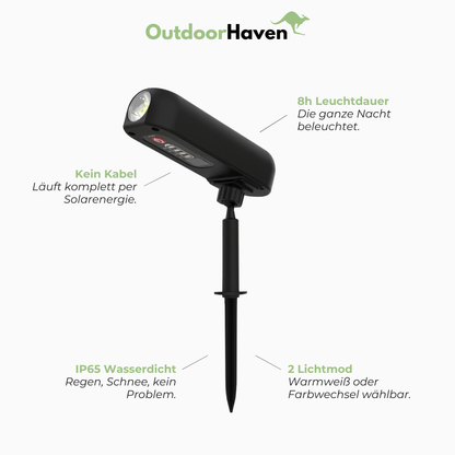Solar Gartenleuchte - LED Außenstrahler - Wasserdicht IP65
