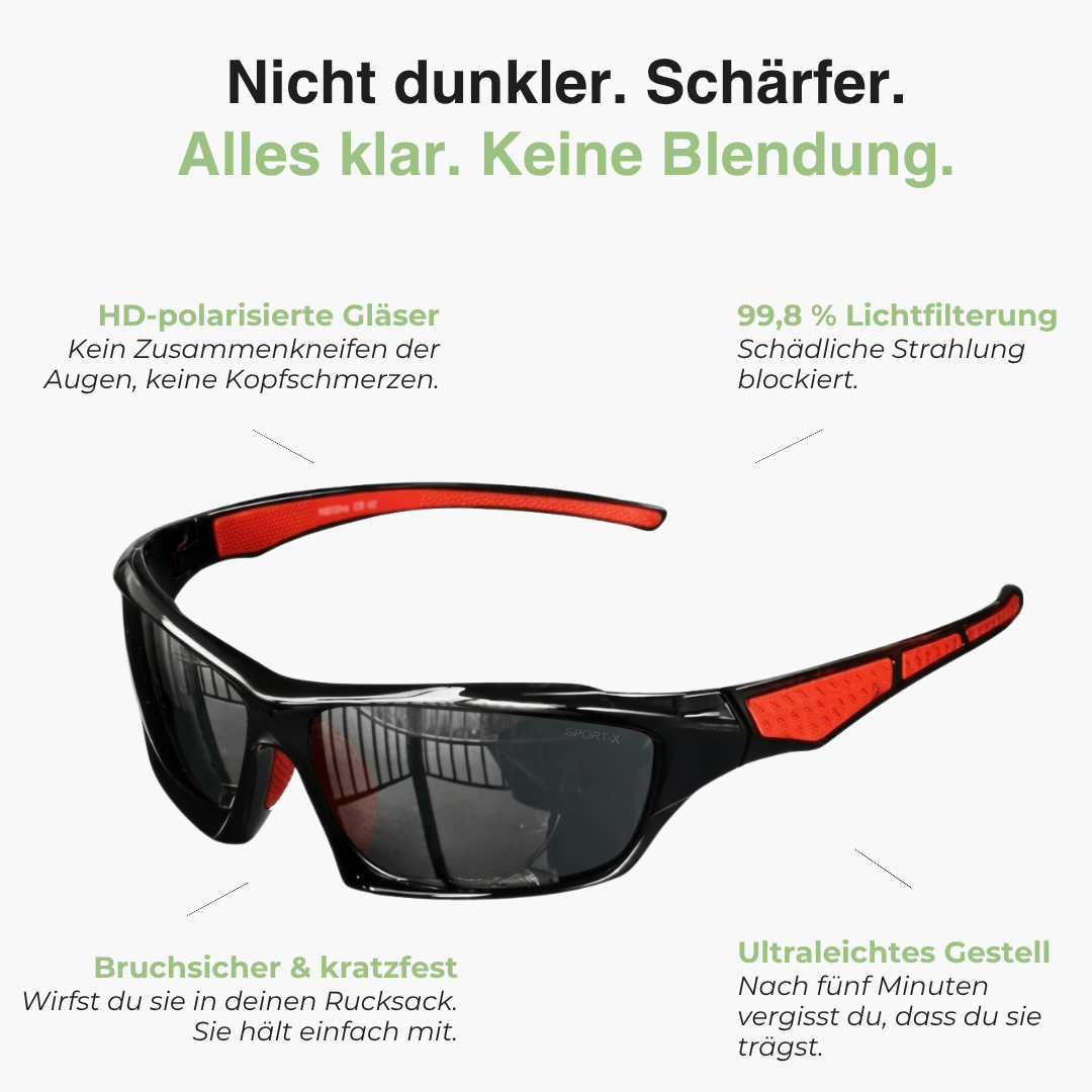 Polarisierte Sportbrille UV400 – HD-Gläser, ultraleicht