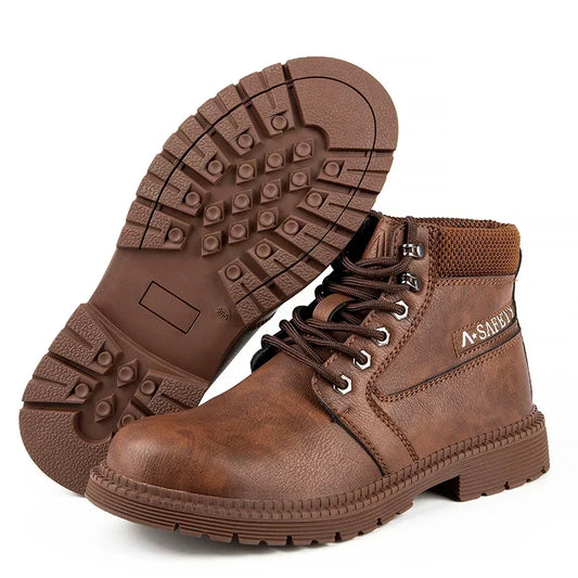 Sicherheitsstiefel Wasserdicht - Arbeitsstiefel mit Stahlkappe - Rutschfest