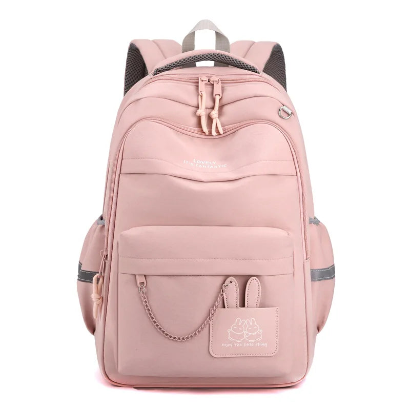 Schulrucksack für Mädchen - Trolleyband - viele Taschen