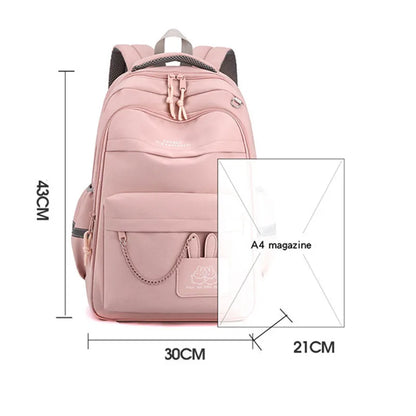 Schulrucksack für Mädchen - Trolleyband - viele Taschen
