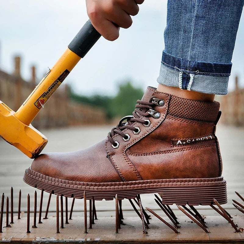 Sicherheitsstiefel Wasserdicht - Arbeitsstiefel mit Stahlkappe - Rutschfest