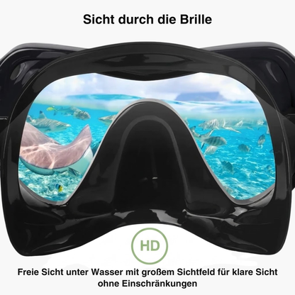 Schnorchelset mit Maske – 180° HD-Sicht, gehärtetes Glas – auslaufsicher