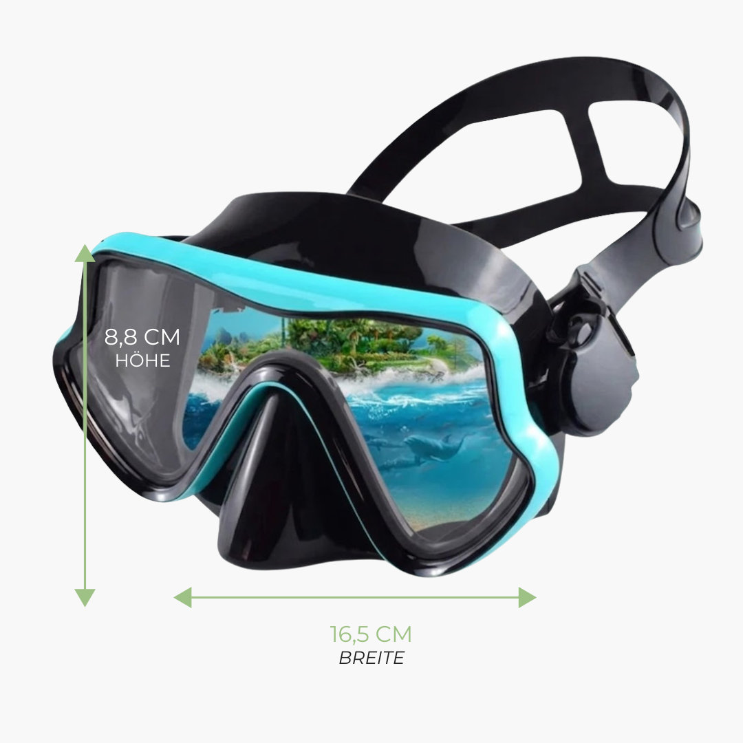 Schnorchelset mit Maske – 180° HD-Sicht, gehärtetes Glas – auslaufsicher