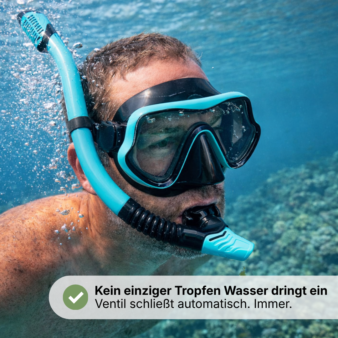 Schnorchelset mit Maske – 180° HD-Sicht, gehärtetes Glas – auslaufsicher