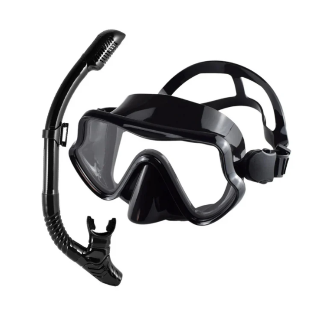 Schnorchelset mit Maske – 180° HD-Sicht, gehärtetes Glas – auslaufsicher