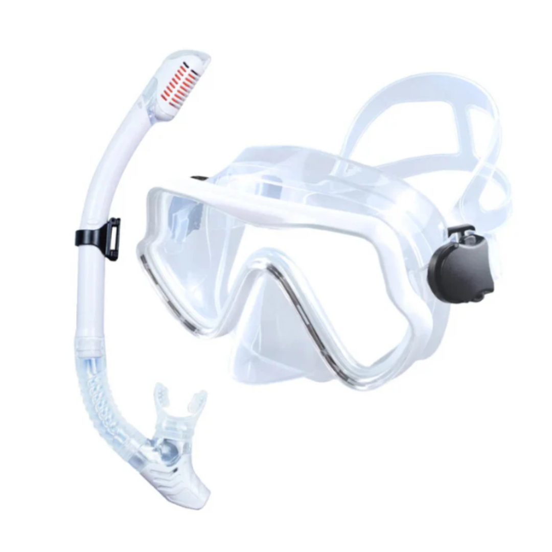 Schnorchelset mit Maske – 180° HD-Sicht, gehärtetes Glas – auslaufsicher