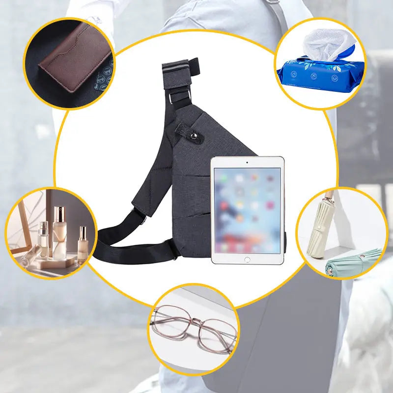 Schultertasche – Perfekt für Reisen & Wandern – Diebstahlsicher