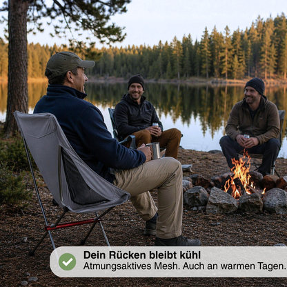 Ultraleichter klappbarer Campingstuhl – Hohe Rückenlehne, tragbarer Outdoorstuhl