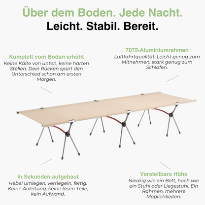Ultraleichtes klappbares Campingbett – Tragbares Outdoor-Bett