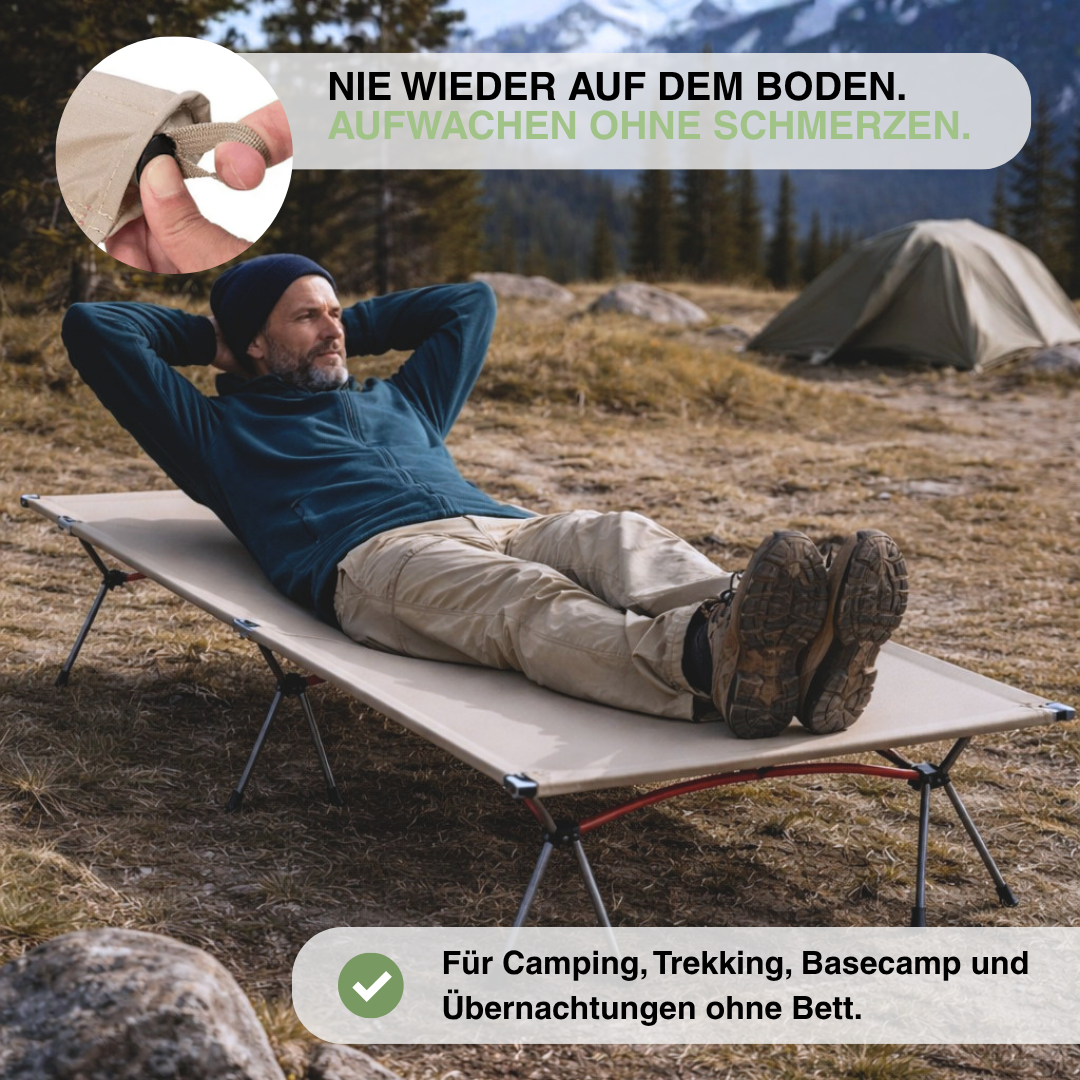 Ultraleichtes klappbares Campingbett – Tragbares Outdoor-Bett