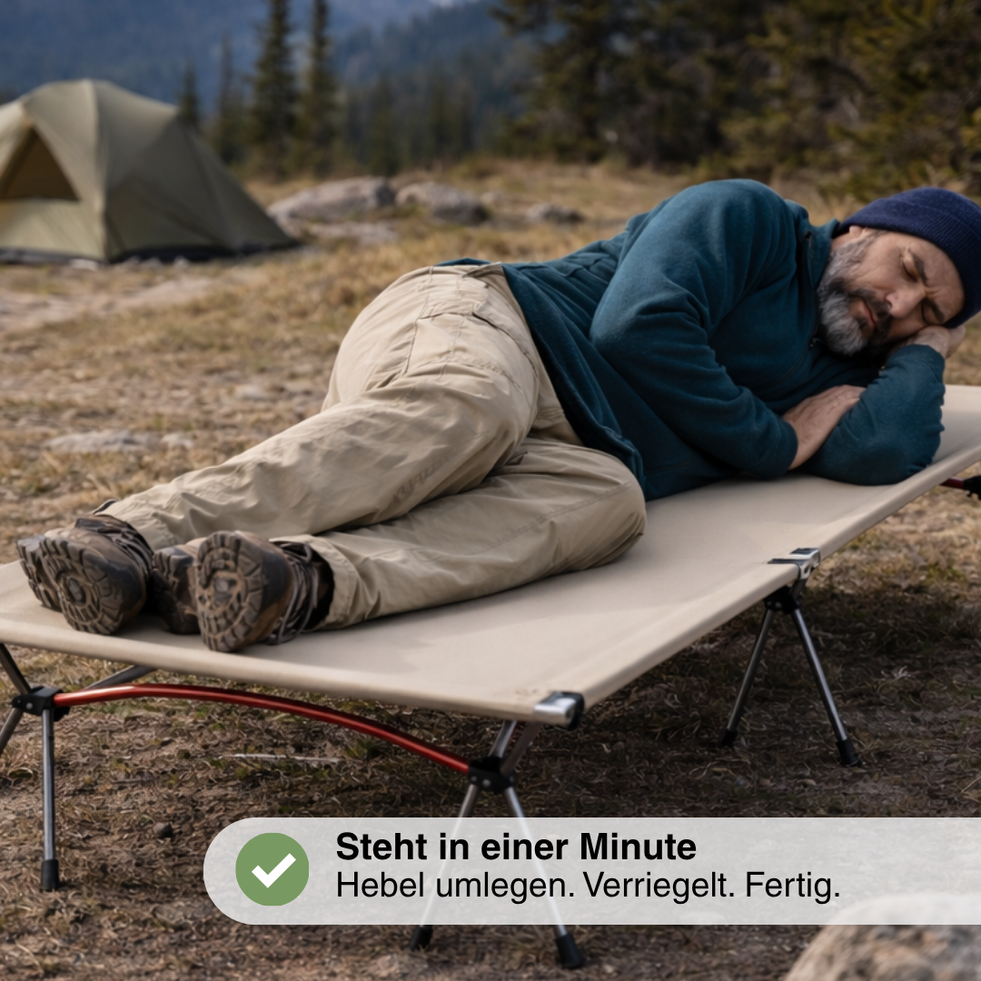 Ultraleichtes klappbares Campingbett – Tragbares Outdoor-Bett