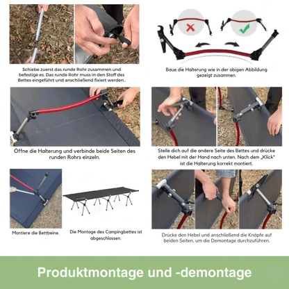 Ultraleichtes klappbares Campingbett – Tragbares Outdoor-Bett