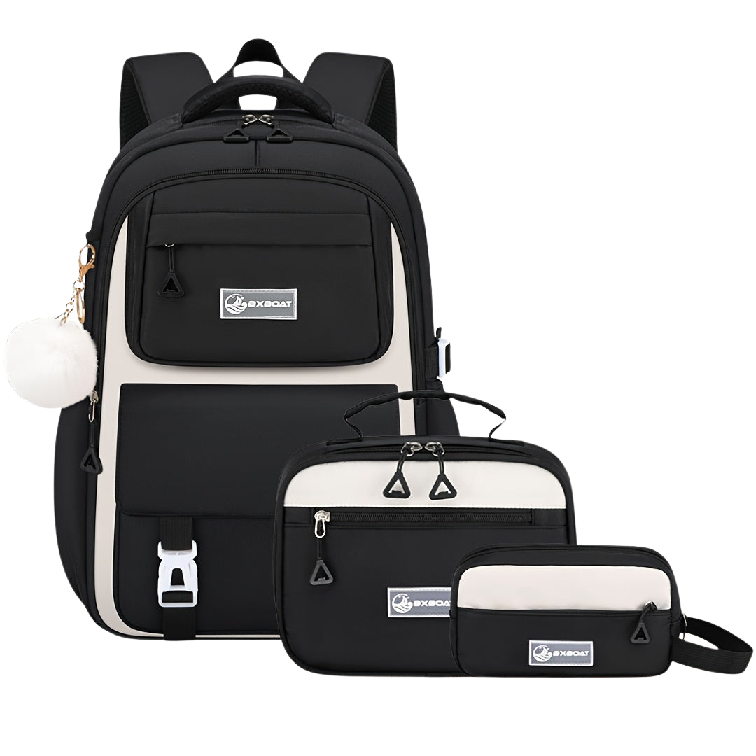 Schulrucksack - 3in1-Set - mit USB-Anschluss