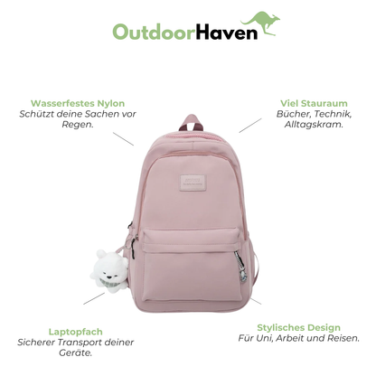 Schulrucksack für Mädchen - wasserdicht - große Vordertasche