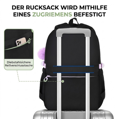Schulrucksack für Mädchen - mit Schleife - für Laptop 15,6"