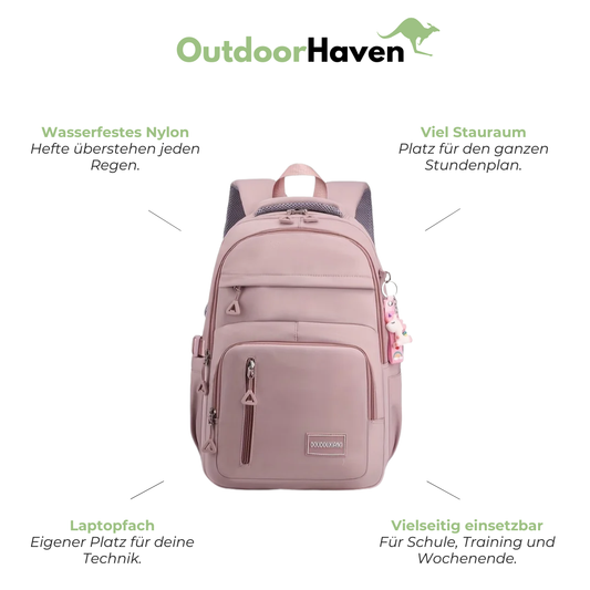 Schulrucksack City - mit USB-Anschluss - Trolleyband