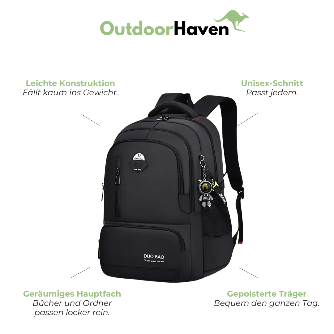 Schulrucksack unisex - 6 Fächer - leicht